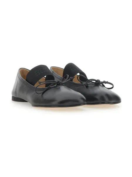 Długi top Mm6 Maison Margiela skórzany czarny