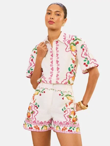 Love & roses Pantaloni deschis / verde măr / corai / magenta bej