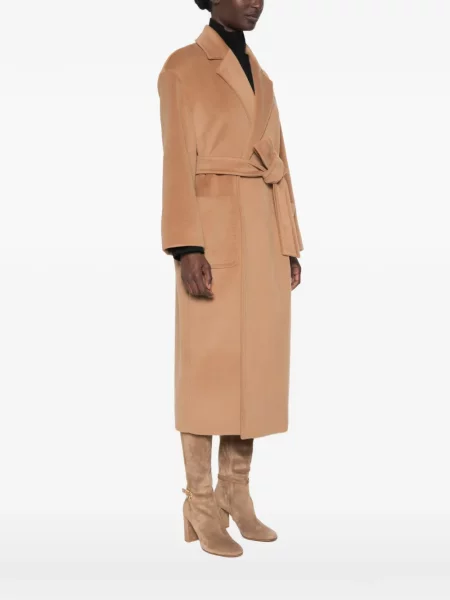Cu centură palton Max Mara cu rever