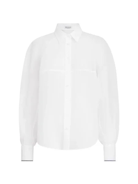 Cămașă Brunello Cucinelli cu dungi alb