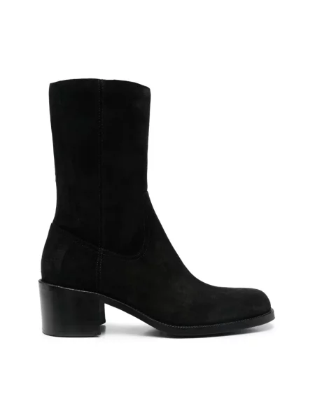 Botki Dries Van Noten skórzane czarne