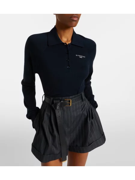 Tricou polo Givenchy de mătase albastru