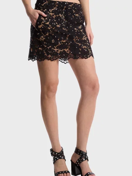 Мереживна спідниця Michael Kors в квіточку чорна