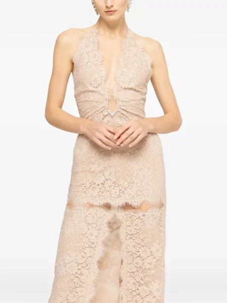 Rochie maxi Nissa din dantelă cu mărgele