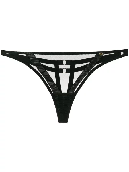 Chiloți tanga Something Wicked transparente negru