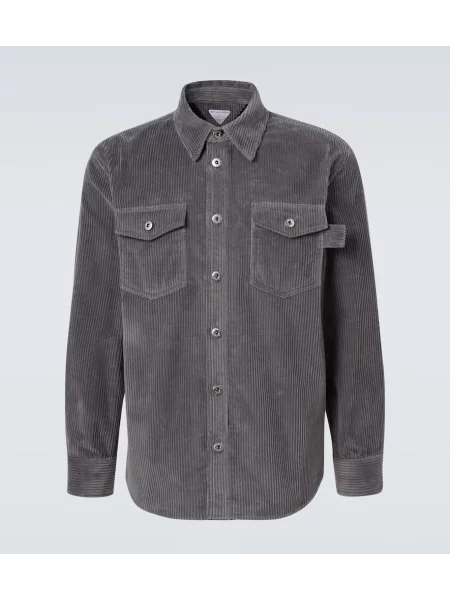 Kordbársony ing Bottega Veneta szürke