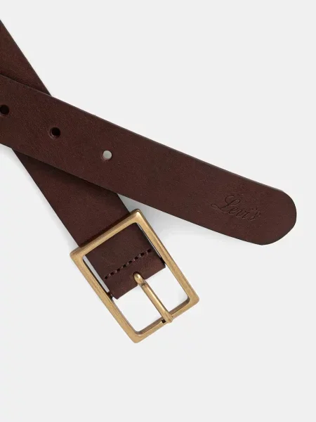 Levi's Usnjen pas RECTANGLE BUCKLE rjava