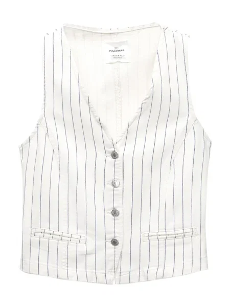 Pull&Bear Vestă de costum bleumarin alb