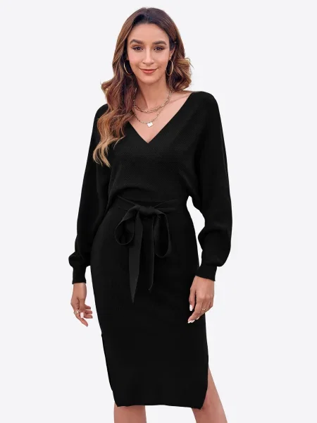 Imily Bela Rochie tricotat negru