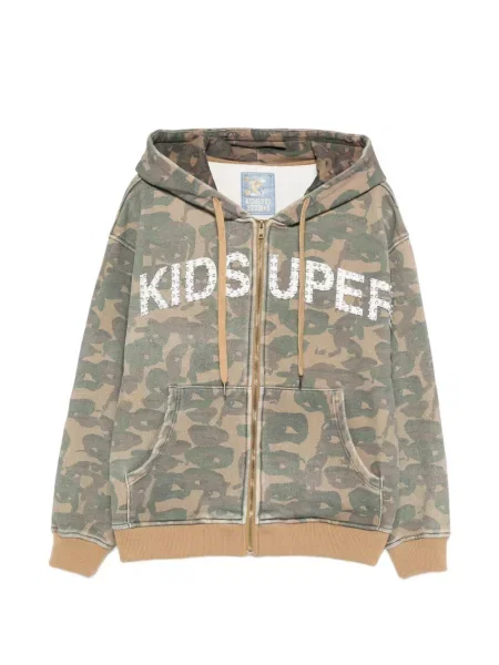 Terepmintás kapucnis melegítő felső Kidsuper zöld