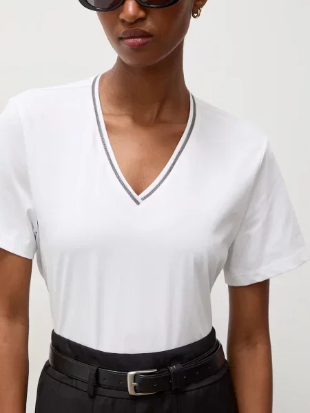 Answear.LAB tricou pentru femei cu amestec de mătase alb