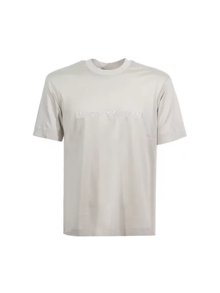 Koszulka Emporio Armani z logo beżowa