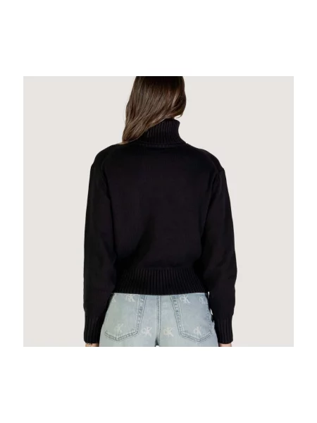 Calvin Klein Jeans Pulover CHENILLE sivkasto bež crna