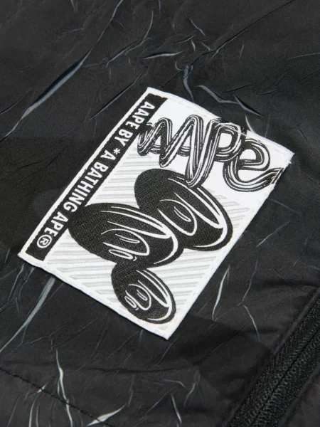 Geacă Aape By A Bathing Ape cu glugă cu imagine cu model camuflaj negru