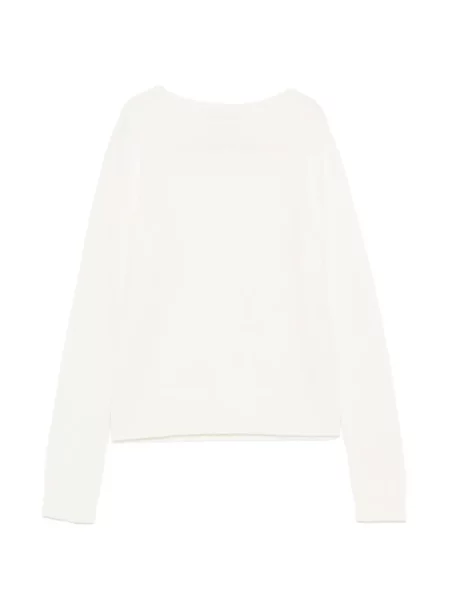 Pulover Bompard cu decolteu în U alb