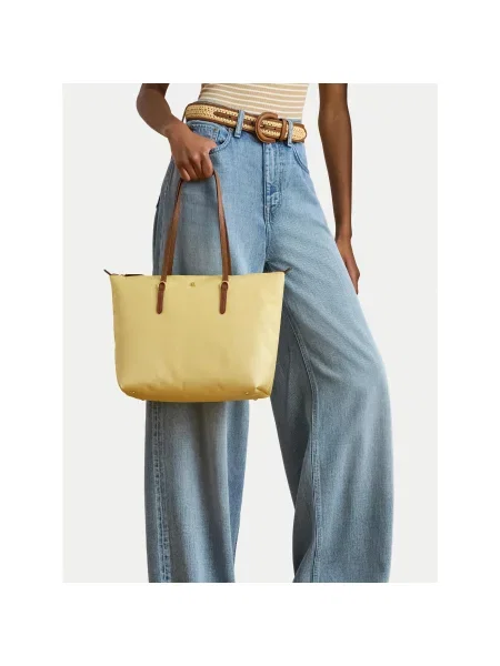 Geantă shopper Lauren Ralph Lauren galben