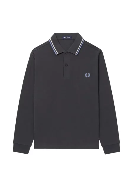 Lung tricou polo Fred Perry gri