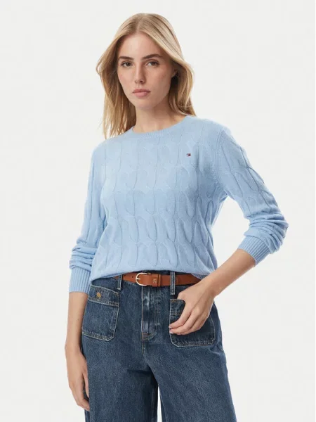 Tommy Hilfiger Pulover deschis albastru