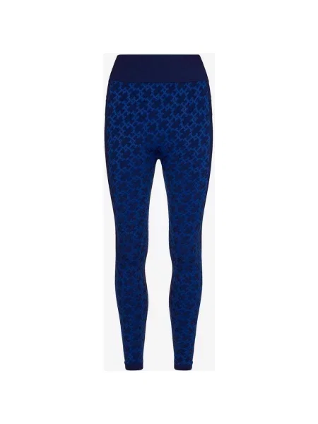 Tommy Hilfiger Monogram z wysokim stanem bezszwowe długie legginsy ciemnoniebieskie granatowe S niebieskie