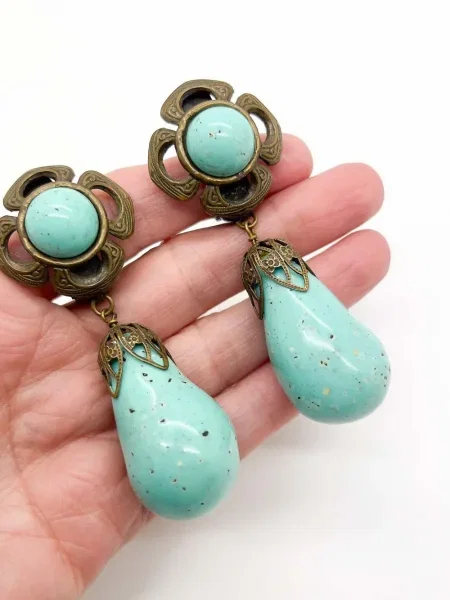 Обеци Jennifer Gibson Jewellery синьо