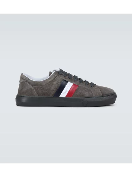Sneakerși Moncler din piele de căprioară gri