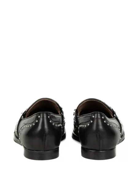 Pantofi loafer Delduca cu franjuri negru