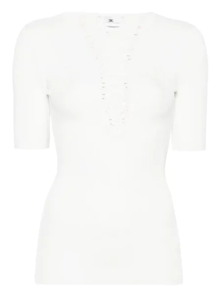 Top Elisabetta Franchi tricotate alb