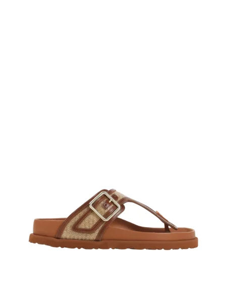 Klapki Birkenstock skórzane brązowe