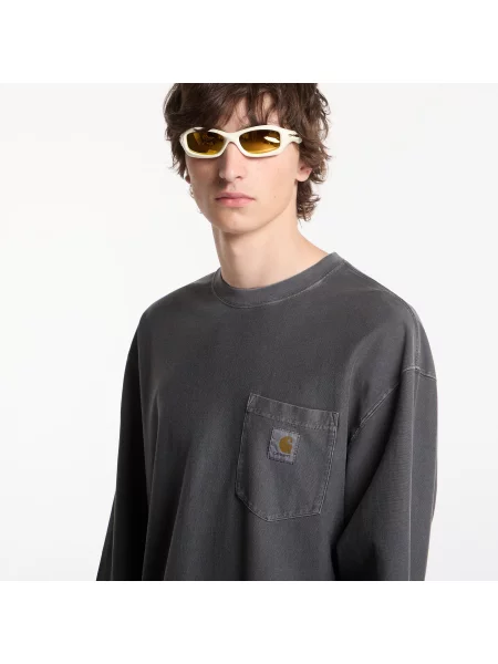 T-shirt Carhartt WIP L/S Loose Pocket T-Shirt UNISEX Black Garment Dyed M μαύρο