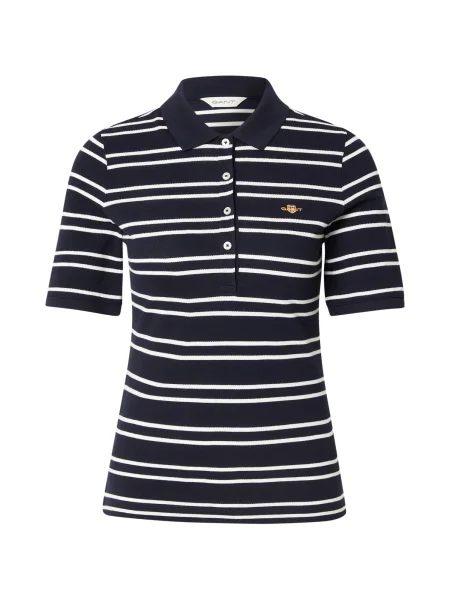 GANT Tricou albastru închis alb