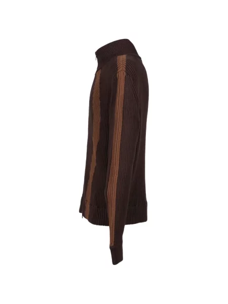 Cardigan Vivamus tricotate maro