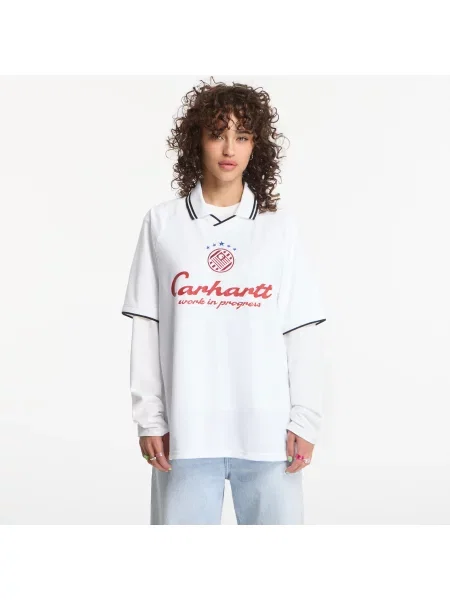 Carhartt WIP Majica Terrace Football modra / rdeča / črna bela