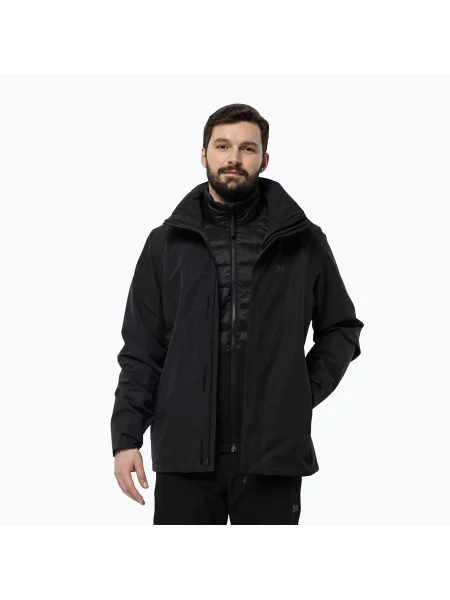 Jack Wolfskin bunda do deště Feldberg Luntal černá