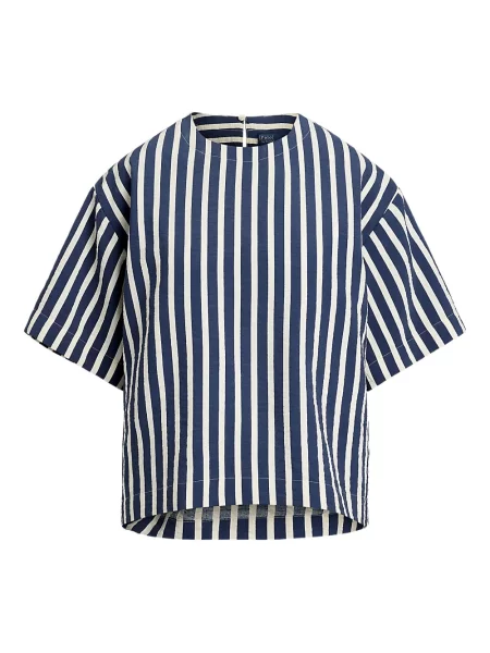 Tricou Polo Ralph Lauren cu broderie de costum cu dungi alb