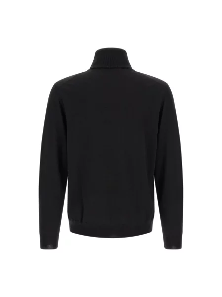 Sweter z golfem Zanone wełniany do golfa czarny
