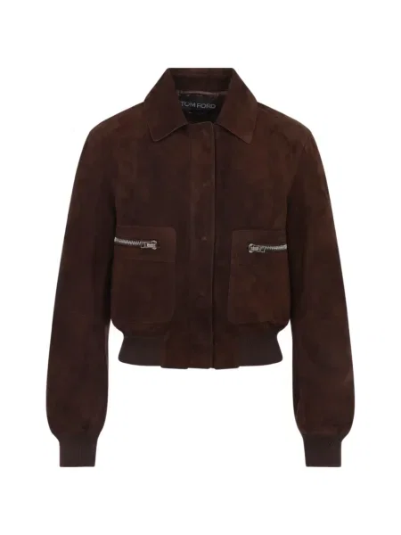 Geacă Tom Ford din piele de căprioară maro