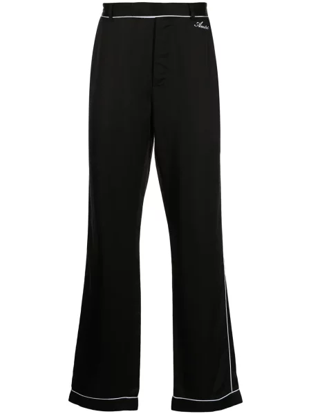 Saténové kalhoty Amiri černé