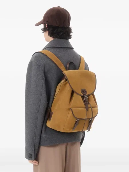 Rucsac Valentino Garavani din piele de căprioară