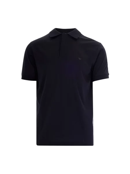 Koszulka polo Emporio Armani z krótkim rękawem niebieska
