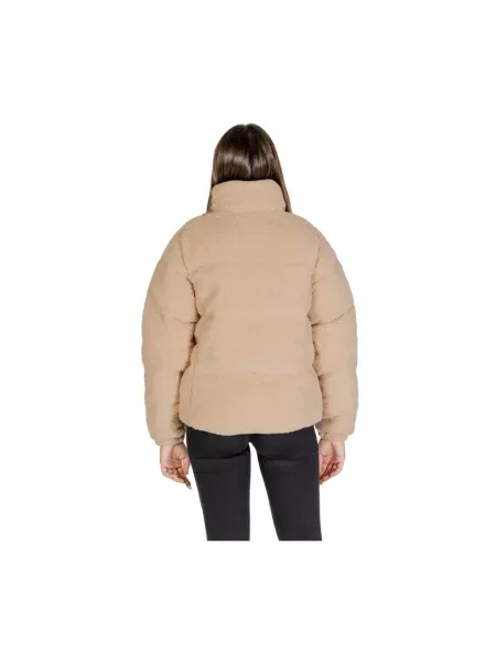 Columbia kurtka Puffect Sherpa zimowa oversize beżowy