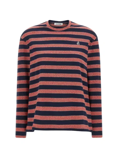 Tricou Jil Sander cu broderie albastru