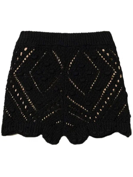 Pantaloni scurți Twinset ajurate negru