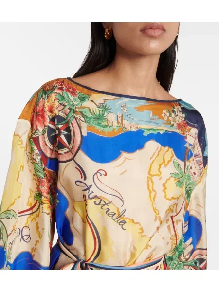 Rochie midi Zimmermann de mătase cu imagine până la genunchi