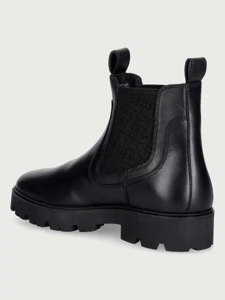 Tommy Hilfiger Sztyblety Th Monogram Leather Chelsea Boot czarny