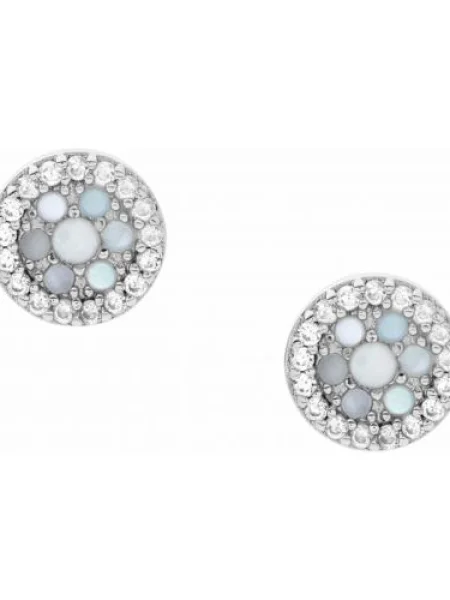 FOSSIL Náušnice svetlomodrá strieborná