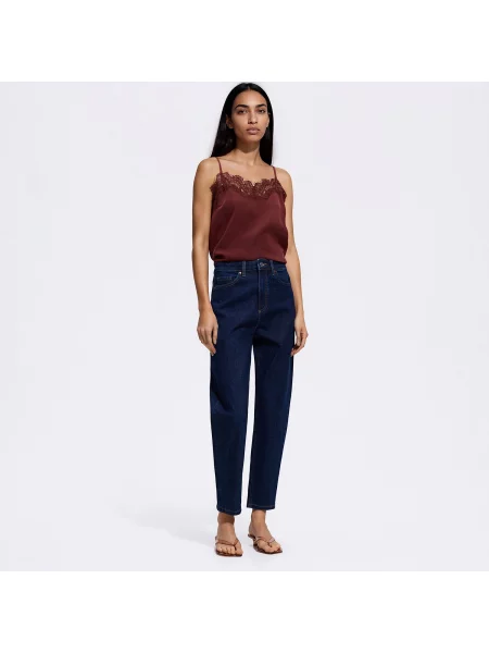 Reserved Mom fit slim farmer acélkék