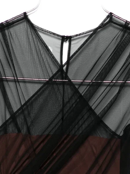 Rochie maxi Nensi Dojaka transparente lungă de costum maro