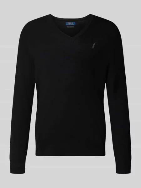 Sweter w kroju regular fit z czystej wełny Polo Ralph Lauren czarny