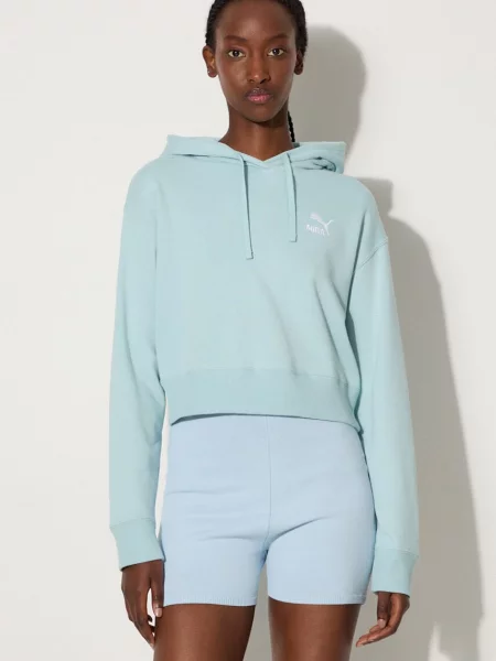 Класически суичър с качулка Puma с качулка с апликация синьо