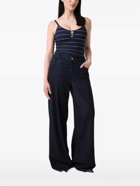 Top Guess cu dungi tricotate albastru